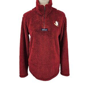 Lauren James Preptec Linden Sherpa 1/4 Zip Sweatshirt Red FSU Women's XS Preppy